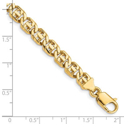 14K Hand Polished Fancy Link with Lobster Clasp Necklace, 18 x 6.75mm