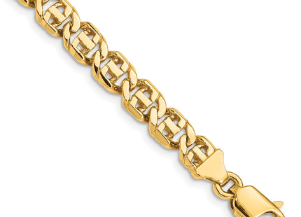 14K Hand Polished Fancy Link with Lobster Clasp Necklace, 18 x 6.75mm