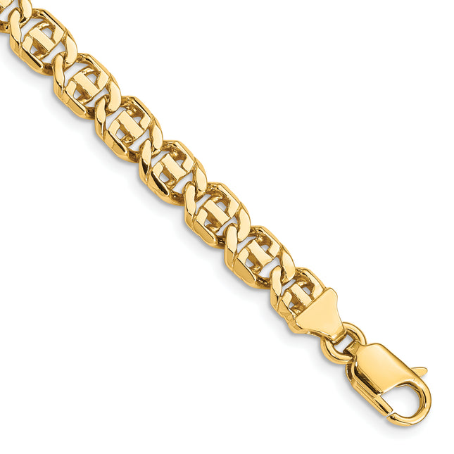 14K Hand Polished Fancy Link with Lobster Clasp Necklace, 18 x 6.75mm