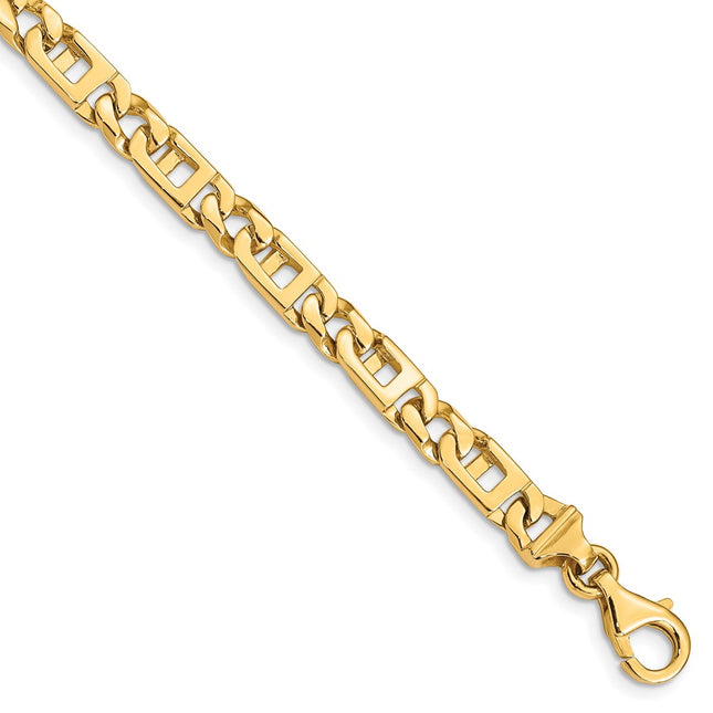 14K Hand Polished Fancy Link with Fancy Lobster Clasp Chain (per inch), 1 x 5.9mm