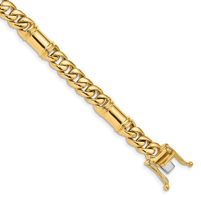 14K Hand Polished Fancy Link with Box Catch Clasp Necklace, 20 x 7.5mm