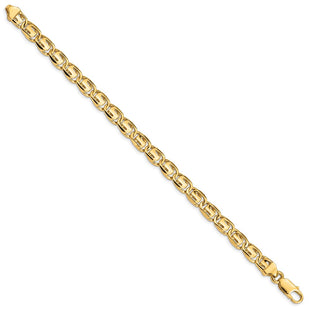 14K Hand Polished Fancy Link with Lobster Clasp Bracelet (Style LK200-8)