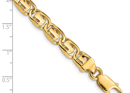 14K Hand Polished Fancy Link with Lobster Clasp Chain (per inch), 1 x 7.5mm