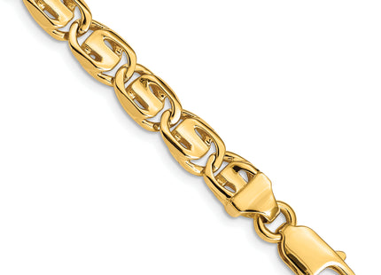 14K Hand Polished Fancy Link with Lobster Clasp Necklace, 18 x 7.5mm