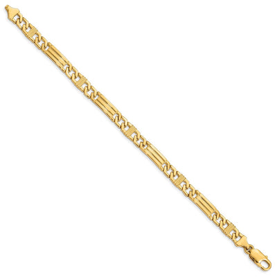 14K Hand Polished Fancy Link with Lobster Clasp Necklace, 18 x 7mm