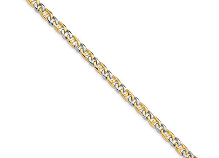 14K Two-tone Hand Polished Fancy Link with Fancy Lobster Clasp Necklace