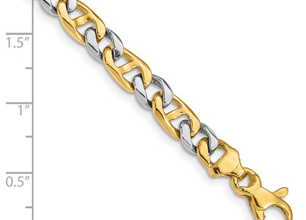 14K Two-tone Hand Polished Fancy Link with Fancy Lobster Clasp Necklace