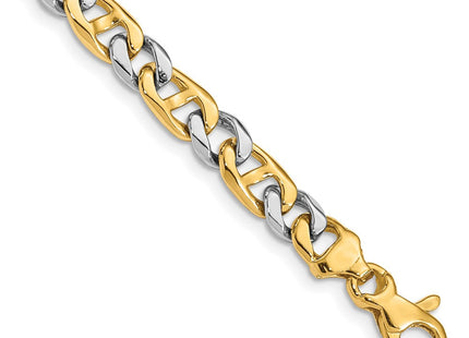 14K Two-tone Hand Polished Fancy Link with Fancy Lobster Clasp Necklace