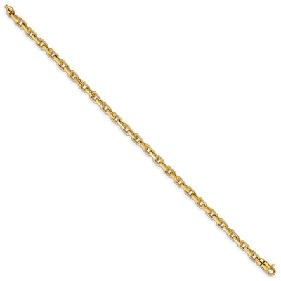 14K Hand Polished Fancy Link with Lobster Clasp Necklace, 18 x 4.2mm