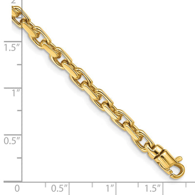 14K Hand Polished Fancy Link with Lobster Clasp Necklace, 18 x 4.2mm