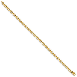 14K Hand Polished Fancy Link with Lobster Clasp Bracelet (Style LK302-8)
