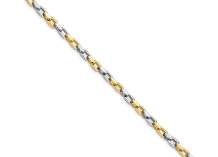14K Two-tone Hand Polished Fancy Link with Fancy Lobster Clasp Necklace
