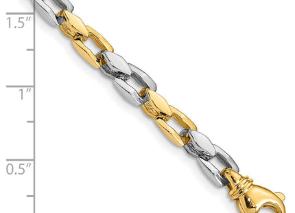 14K Two-tone Hand Polished Fancy Link with Fancy Lobster Clasp Necklace