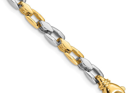 14K Two-tone Hand Polished Fancy Link with Fancy Lobster Clasp Necklace