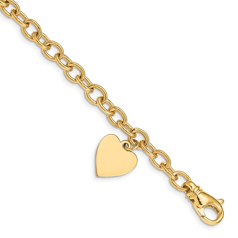 14K gold heart bracelet