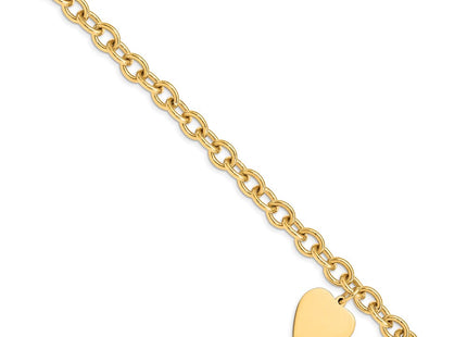 14K gold heart bracelet, alternate view