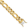 14K 8. Heavy Hand Polished Figaro Link with Box Catch Bracelet