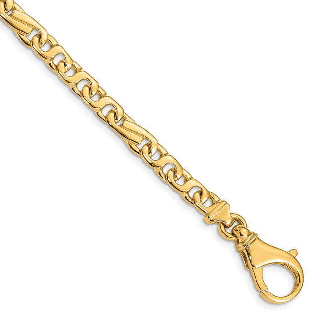 14K Hand Polished Fancy Link with Fancy Lobster Clasp Chain (per inch), 1 x 5.8mm