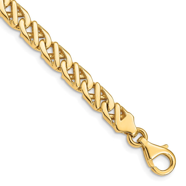 14K Hand Polished Fancy Link with Fancy Lobster Clasp Chain (per inch), 1 x 6.1mm