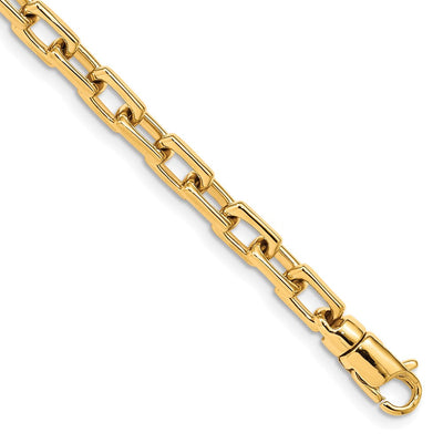 14K Hand Polished Fancy Link with Lobster Clasp Necklace, 18 x 5mm