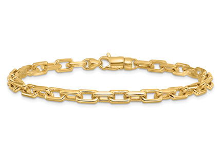 14K Hand Polished Fancy Link with Lobster Clasp Necklace, 18 x 5mm
