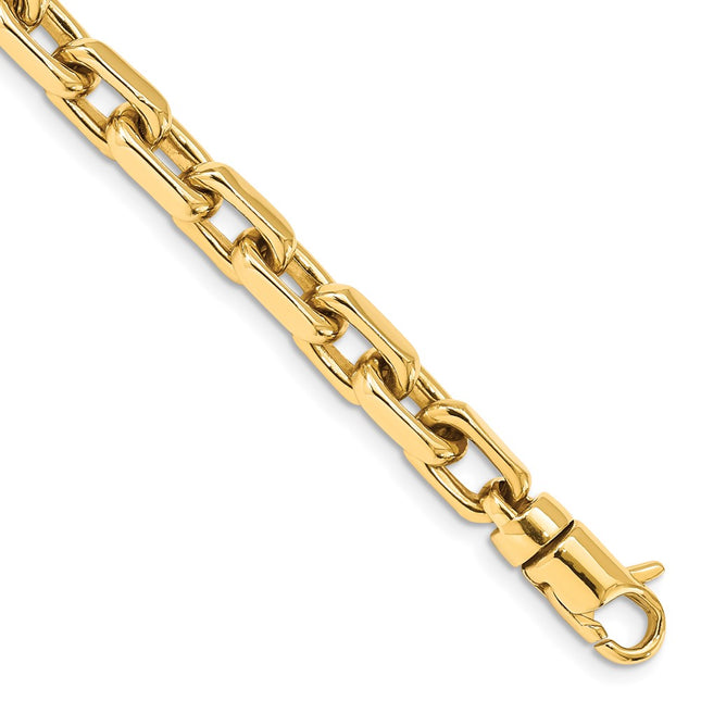14K Hand Polished Fancy Link with Lobster Clasp Chain, 20 x 7mm