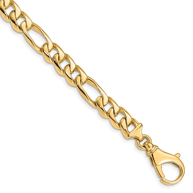14K Hand Polished Fancy Link with Fancy Lobster Clasp Chain (per inch), 1 x 8.5mm