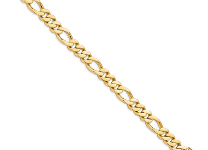 14K 8. Hand Polished Figaro Link with Box Catch Necklace