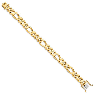 14K Hand Polished Figaro Link with Box Catch Necklace