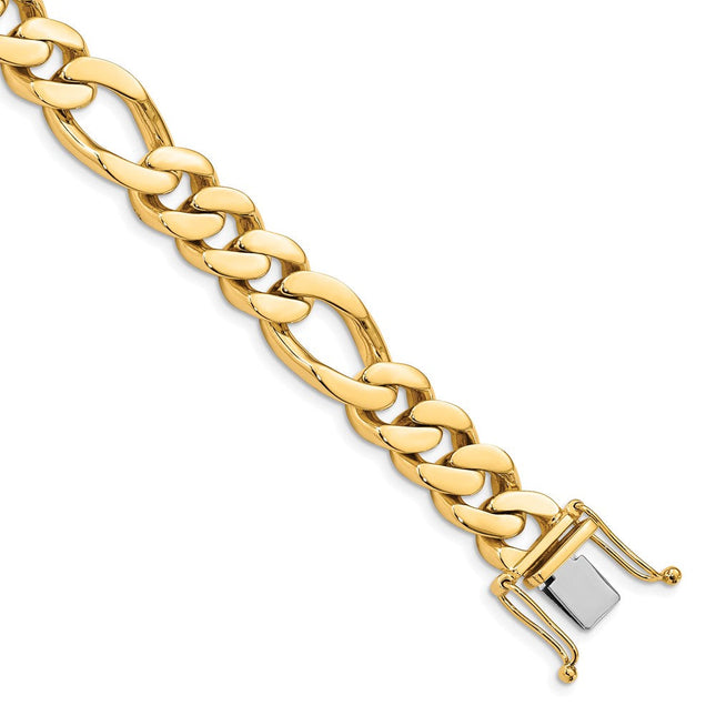 14K 8. Hand Polished Figaro Link with Box Catch Necklace