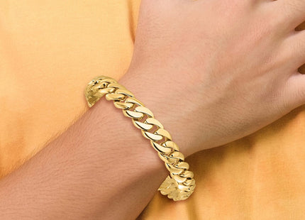 14K Two Tone 8 Hand Polished Fancy Link With Fancy Lobster Clasp Bracelet14K Yellow Gold