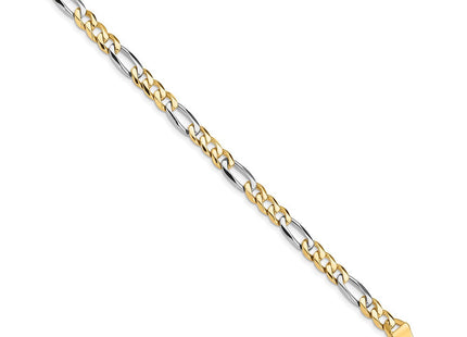 14K Two-tone Hand Polished Fancy Link with Fancy Lobster Clasp Necklace