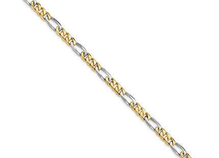 14K Two-tone Hand Polished Fancy Link with Fancy Lobster Clasp Necklace