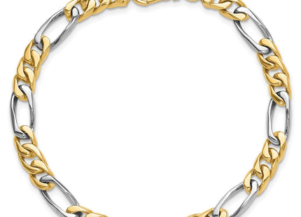 14K Two-tone Hand Polished Fancy Link with Fancy Lobster Clasp Necklace
