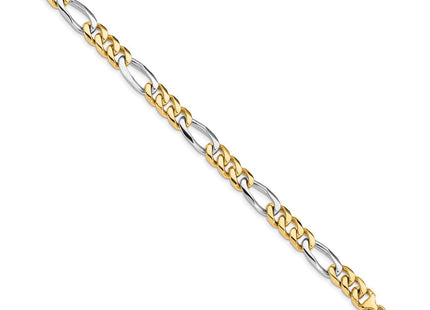 14K Two-tone Hand Polished Fancy Link with Fancy Lobster Clasp Necklace