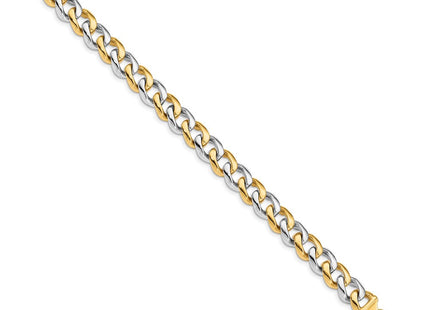 14K Two-tone Hand Polished Fancy Link with Fancy Lobster Clasp Necklace