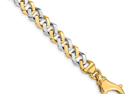 14K Two-tone Hand Polished Fancy Link with Fancy Lobster Clasp Necklace
