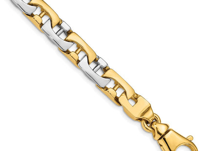 14K Two-tone Hand Polished Fancy Link with Fancy Lobster Clasp Necklace