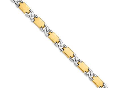 14K Two-tone Hand Polished Fancy Link with Fancy Lobster Clasp Necklace