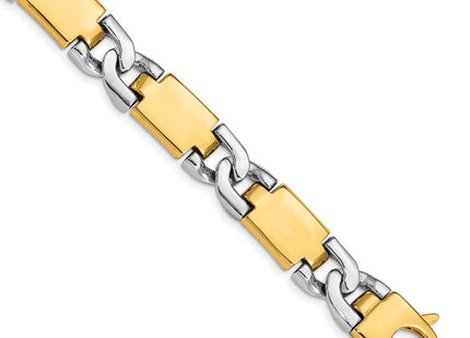 14K Two-tone Hand Polished Fancy Link with Fancy Lobster Clasp Necklace