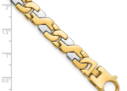 14K Two-tone Hand Polished Fancy Link with Fancy Lobster Clasp Necklace