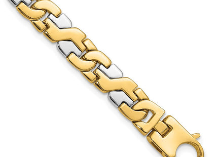 14K Two-tone Hand Polished Fancy Link with Fancy Lobster Clasp Necklace