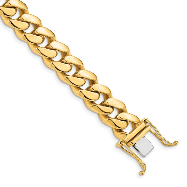 14K Hand Polished Miami Cuban Link with Box Catch Clasp Chain, 20 x 10.7mm