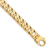 14K 8. Hand Polished Long Link Half Round Curb with Fancy Lobster Bracelet