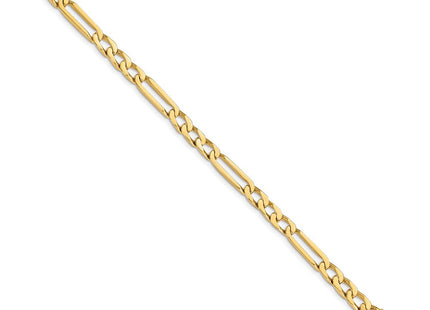 14K Hand Polished Figaro Link with Fancy Lobster Clasp Necklace