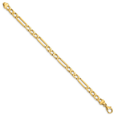 14K Hand Polished Figaro Link with Fancy Lobster Clasp Necklace