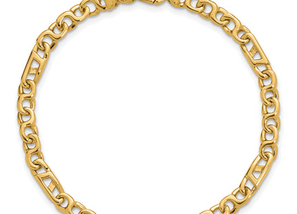 14K Hand Polished Fancy Link with Fancy Lobster Clasp Chain (per inch), 1 x 4.3mm