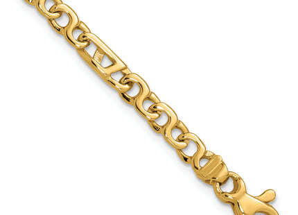 14K Hand Polished Fancy Link with Fancy Lobster Clasp Chain (per inch), 1 x 4.3mm