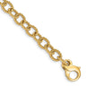 14K 7. Hand Polished Fancy Rope Link with Fancy Lobster Clasp Bracelet