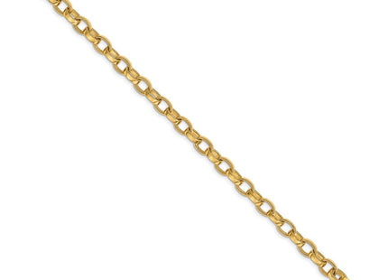 14K 8. Hand Polished with Ridged Edge Fancy Link Fancy Lobster Clasp Necklace